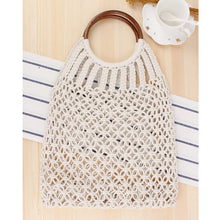 Load image into Gallery viewer, Hand-knitted Hollow Handbag Round Wooden