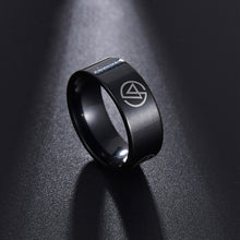 Load image into Gallery viewer, Rock Linkin Park Fans Logo Black 8mm Ring